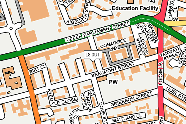 L8 0UT map - OS OpenMap – Local (Ordnance Survey) L8 0UT map - OS OpenMap – Local (Ordnance Survey)