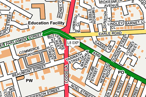 L8 0XP map - OS OpenMap – Local (Ordnance Survey) L8 0XP map - OS OpenMap – Local (Ordnance Survey)