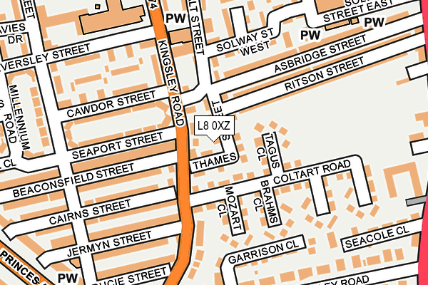 L8 0XZ map - OS OpenMap – Local (Ordnance Survey)