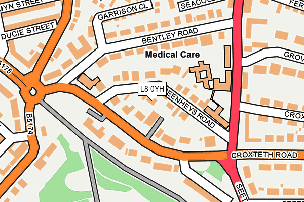 L8 0YH map - OS OpenMap – Local (Ordnance Survey) L8 0YH map - OS OpenMap – Local (Ordnance Survey)