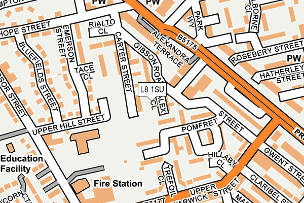 L8 1SU map - OS OpenMap – Local (Ordnance Survey) L8 1SU map - OS OpenMap – Local (Ordnance Survey)