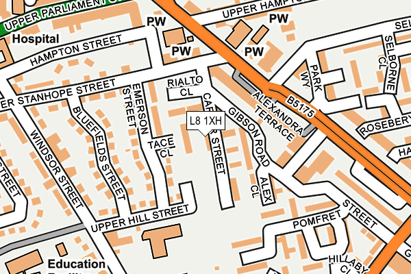 L8 1XH map - OS OpenMap – Local (Ordnance Survey) L8 1XH map - OS OpenMap – Local (Ordnance Survey)