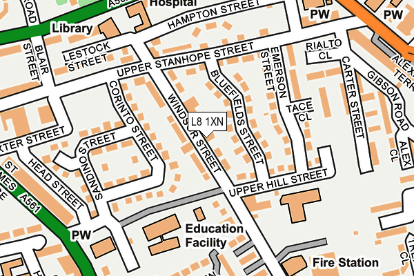 L8 1XN map - OS OpenMap – Local (Ordnance Survey)