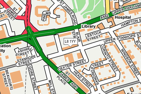 L8 1YY map - OS OpenMap – Local (Ordnance Survey) L8 1YY map - OS OpenMap – Local (Ordnance Survey)