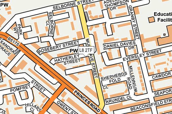 L8 2TF map - OS OpenMap – Local (Ordnance Survey) L8 2TF map - OS OpenMap – Local (Ordnance Survey)