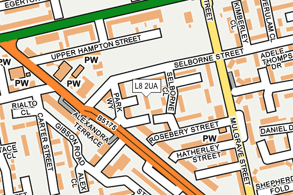 L8 2UA map - OS OpenMap – Local (Ordnance Survey) L8 2UA map - OS OpenMap – Local (Ordnance Survey)