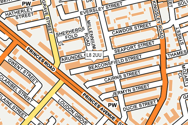 L8 2UU map - OS OpenMap – Local (Ordnance Survey) L8 2UU map - OS OpenMap – Local (Ordnance Survey)