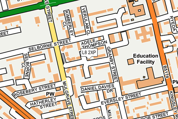 L8 2XP map - OS OpenMap – Local (Ordnance Survey) L8 2XP map - OS OpenMap – Local (Ordnance Survey)