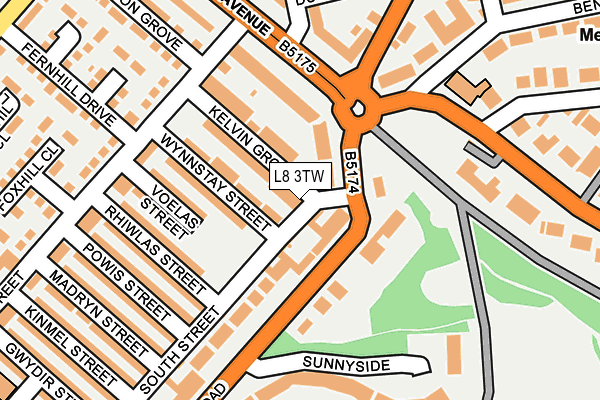 L8 3TW map - OS OpenMap – Local (Ordnance Survey) L8 3TW map - OS OpenMap – Local (Ordnance Survey)