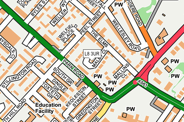 L8 3UR map - OS OpenMap – Local (Ordnance Survey) L8 3UR map - OS OpenMap – Local (Ordnance Survey)