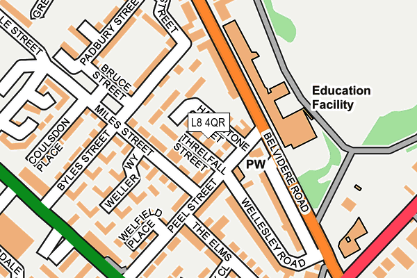 L8 4QR map - OS OpenMap – Local (Ordnance Survey) L8 4QR map - OS OpenMap – Local (Ordnance Survey)