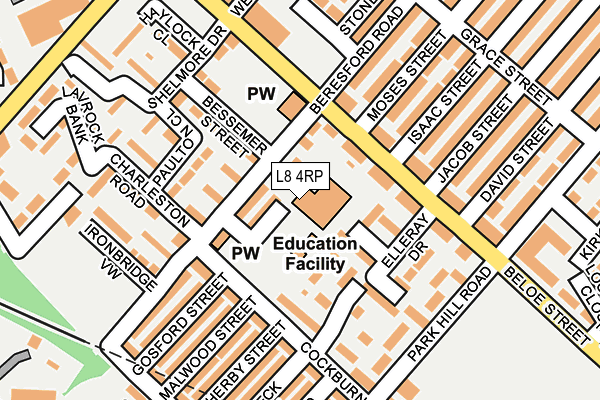 L8 4RP map - OS OpenMap – Local (Ordnance Survey)