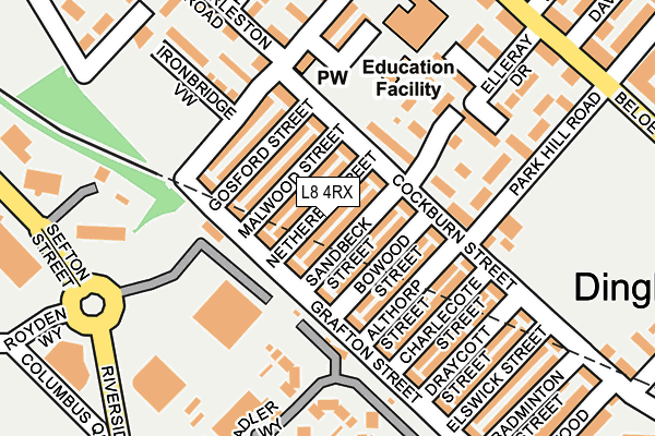 L8 4RX map - OS OpenMap – Local (Ordnance Survey) L8 4RX map - OS OpenMap – Local (Ordnance Survey)