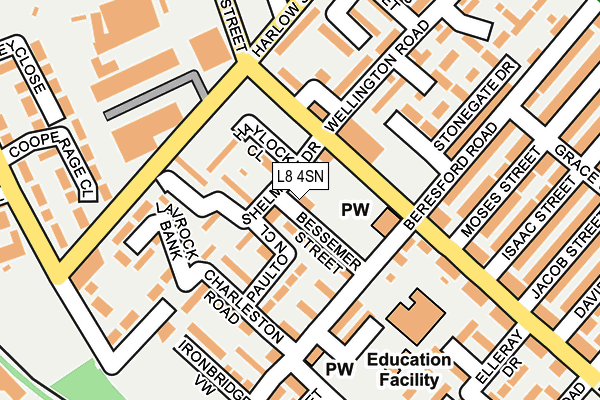 L8 4SN map - OS OpenMap – Local (Ordnance Survey) L8 4SN map - OS OpenMap – Local (Ordnance Survey)