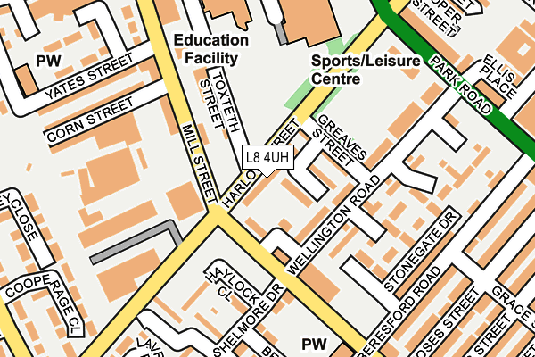 L8 4UH map - OS OpenMap – Local (Ordnance Survey) L8 4UH map - OS OpenMap – Local (Ordnance Survey)