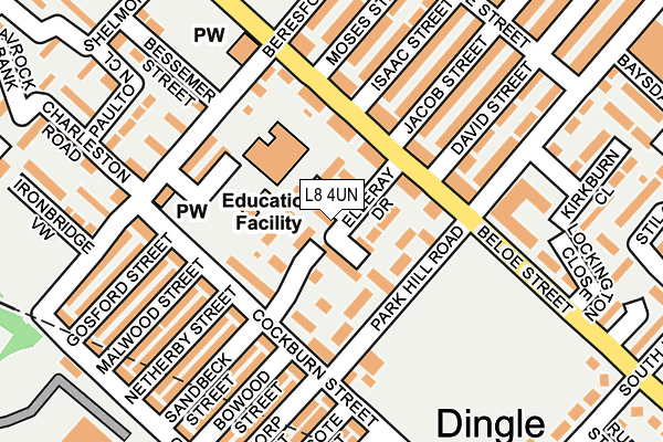 L8 4UN map - OS OpenMap – Local (Ordnance Survey) L8 4UN map - OS OpenMap – Local (Ordnance Survey)