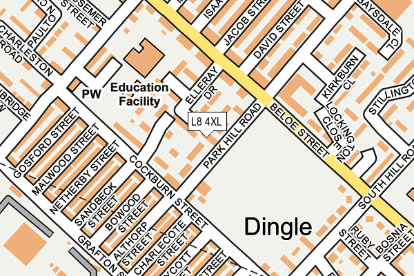 L8 4XL map - OS OpenMap – Local (Ordnance Survey) L8 4XL map - OS OpenMap – Local (Ordnance Survey)