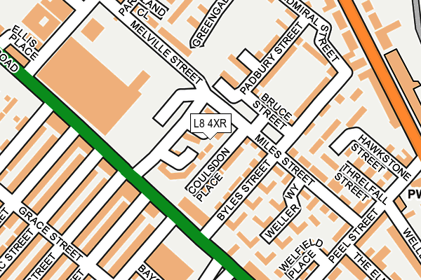 L8 4XR map - OS OpenMap – Local (Ordnance Survey) L8 4XR map - OS OpenMap – Local (Ordnance Survey)