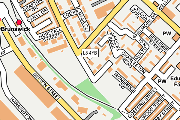 L8 4YB map - OS OpenMap – Local (Ordnance Survey) L8 4YB map - OS OpenMap – Local (Ordnance Survey)
