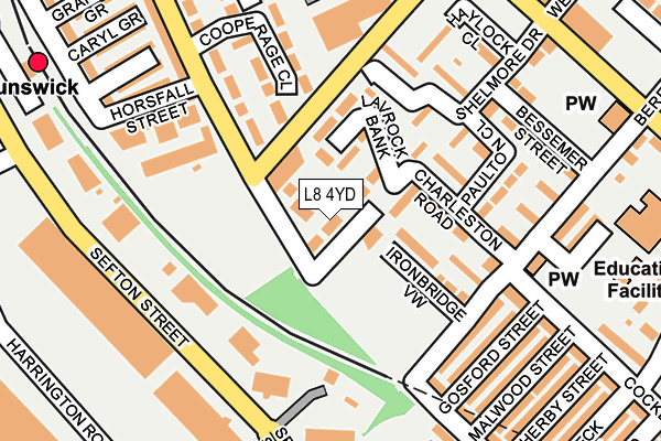 L8 4YD map - OS OpenMap – Local (Ordnance Survey) L8 4YD map - OS OpenMap – Local (Ordnance Survey)