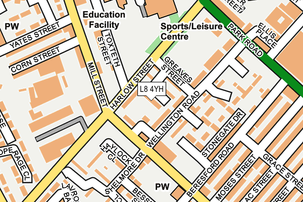 L8 4YH map - OS OpenMap – Local (Ordnance Survey) L8 4YH map - OS OpenMap – Local (Ordnance Survey)