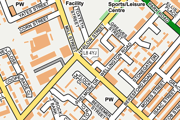 L8 4YJ map - OS OpenMap – Local (Ordnance Survey) L8 4YJ map - OS OpenMap – Local (Ordnance Survey)