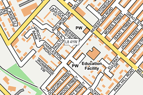 L8 4YW map - OS OpenMap – Local (Ordnance Survey) L8 4YW map - OS OpenMap – Local (Ordnance Survey)