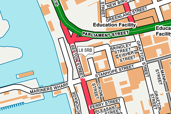 L8 5RB map - OS OpenMap – Local (Ordnance Survey) L8 5RB map - OS OpenMap – Local (Ordnance Survey)