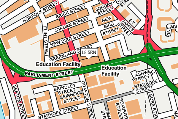 L8 5RN map - OS OpenMap – Local (Ordnance Survey) L8 5RN map - OS OpenMap – Local (Ordnance Survey)