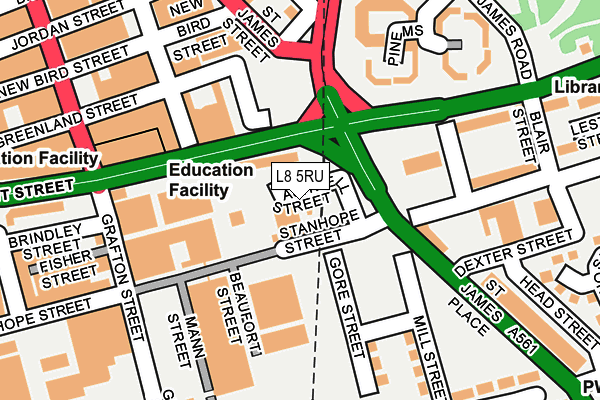L8 5RU map - OS OpenMap – Local (Ordnance Survey) L8 5RU map - OS OpenMap – Local (Ordnance Survey)