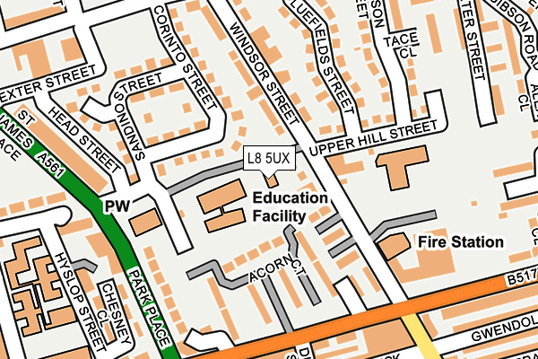 L8 5UX map - OS OpenMap – Local (Ordnance Survey) L8 5UX map - OS OpenMap – Local (Ordnance Survey)