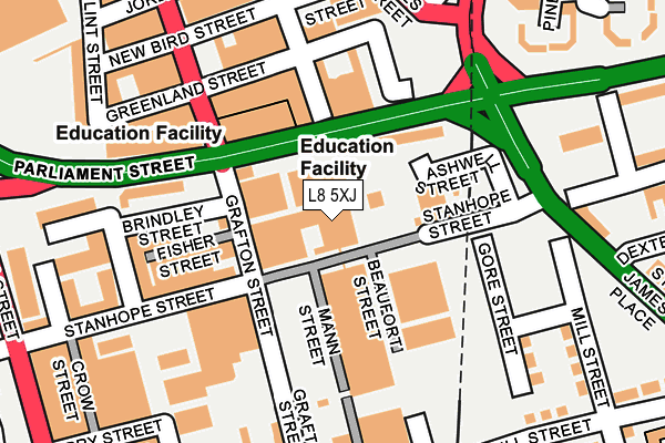 L8 5XJ map - OS OpenMap – Local (Ordnance Survey) L8 5XJ map - OS OpenMap – Local (Ordnance Survey)