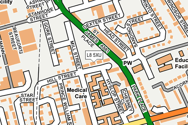 L8 5XU map - OS OpenMap – Local (Ordnance Survey) L8 5XU map - OS OpenMap – Local (Ordnance Survey)