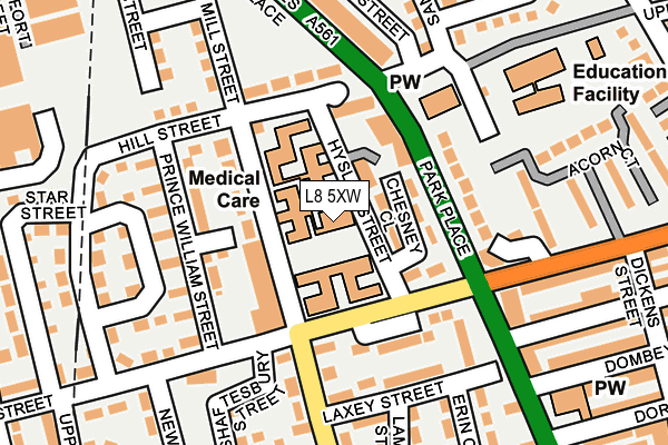 L8 5XW map - OS OpenMap – Local (Ordnance Survey) L8 5XW map - OS OpenMap – Local (Ordnance Survey)