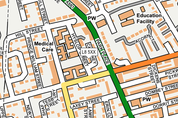 L8 5XX map - OS OpenMap – Local (Ordnance Survey) L8 5XX map - OS OpenMap – Local (Ordnance Survey)