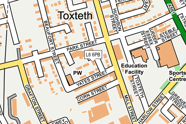 L8 6PB map - OS OpenMap – Local (Ordnance Survey)
