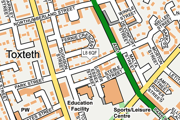 L8 6QF map - OS OpenMap – Local (Ordnance Survey) L8 6QF map - OS OpenMap – Local (Ordnance Survey)
