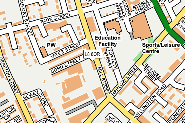 L8 6QR map - OS OpenMap – Local (Ordnance Survey) L8 6QR map - OS OpenMap – Local (Ordnance Survey)