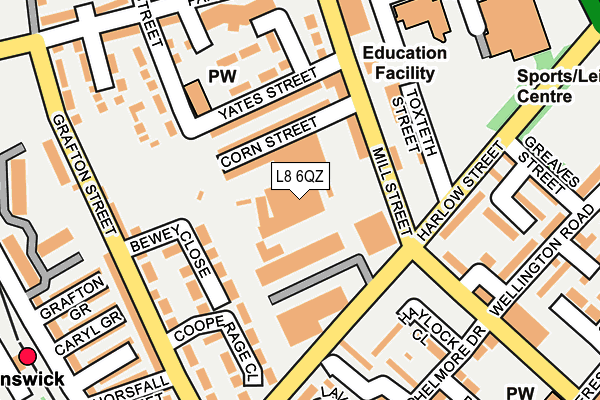 L8 6QZ map - OS OpenMap – Local (Ordnance Survey)