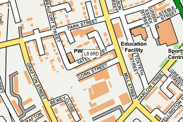 L8 6RD map - OS OpenMap – Local (Ordnance Survey) L8 6RD map - OS OpenMap – Local (Ordnance Survey)