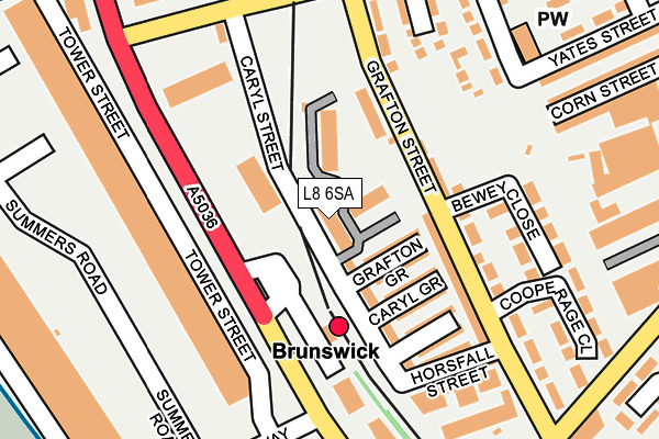 L8 6SA map - OS OpenMap – Local (Ordnance Survey) L8 6SA map - OS OpenMap – Local (Ordnance Survey)