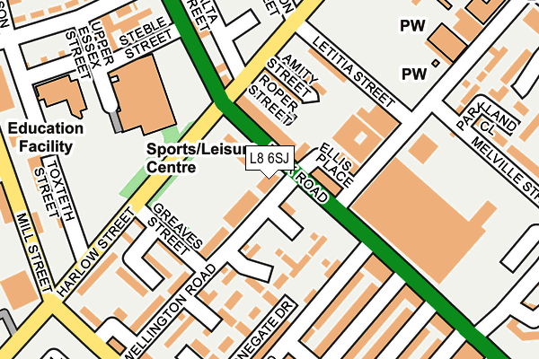 L8 6SJ map - OS OpenMap – Local (Ordnance Survey) L8 6SJ map - OS OpenMap – Local (Ordnance Survey)