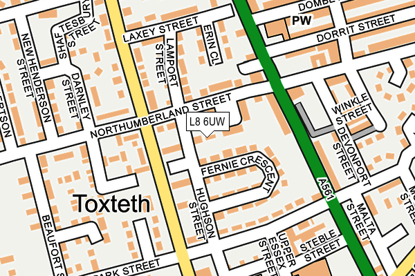 L8 6UW map - OS OpenMap – Local (Ordnance Survey) L8 6UW map - OS OpenMap – Local (Ordnance Survey)