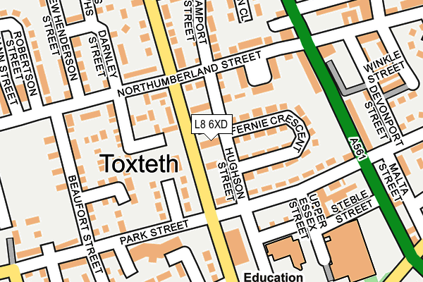 L8 6XD map - OS OpenMap – Local (Ordnance Survey) L8 6XD map - OS OpenMap – Local (Ordnance Survey)