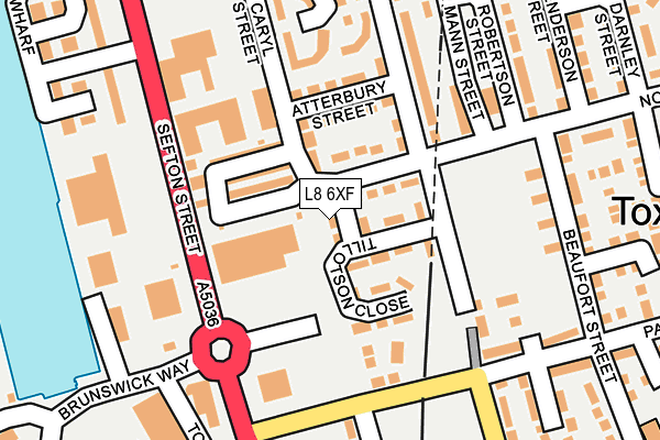 L8 6XF map - OS OpenMap – Local (Ordnance Survey) L8 6XF map - OS OpenMap – Local (Ordnance Survey)