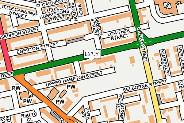 L8 7JY map - OS OpenMap – Local (Ordnance Survey) L8 7JY map - OS OpenMap – Local (Ordnance Survey)