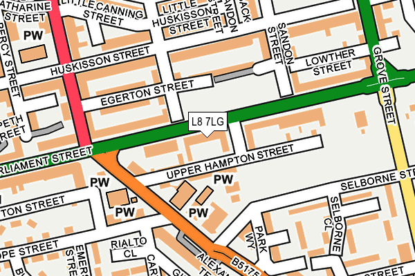 L8 7LG map - OS OpenMap – Local (Ordnance Survey)
