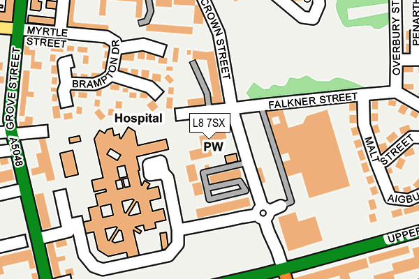 L8 7SX map - OS OpenMap – Local (Ordnance Survey) L8 7SX map - OS OpenMap – Local (Ordnance Survey)
