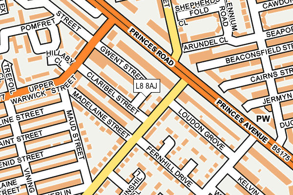 L8 8AJ map - OS OpenMap – Local (Ordnance Survey) L8 8AJ map - OS OpenMap – Local (Ordnance Survey)