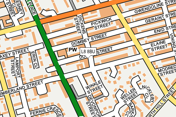 L8 8BU map - OS OpenMap – Local (Ordnance Survey) L8 8BU map - OS OpenMap – Local (Ordnance Survey)